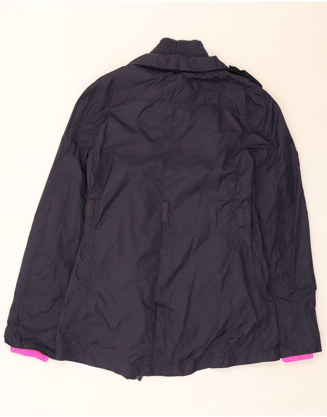 Damska dwurzędowa kurtka przeciwdeszczowa Superdry UK 12, średni granatowy nylon