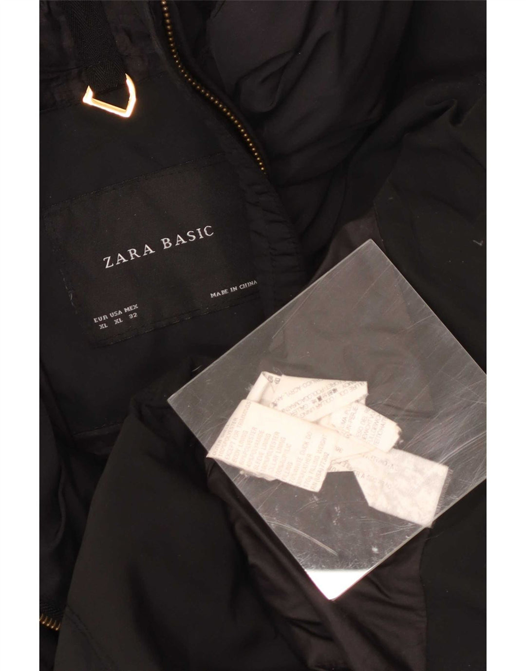 Damska ocieplana kurtka Zara UK 18 XL Czarny Poliester