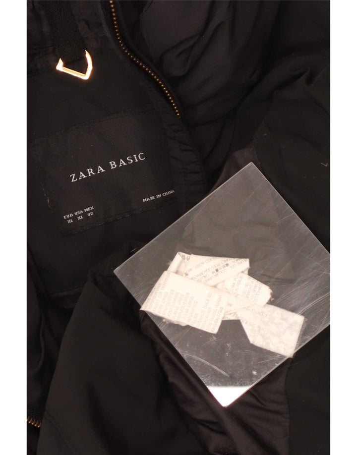 Damska ocieplana kurtka Zara UK 18 XL Czarny Poliester
