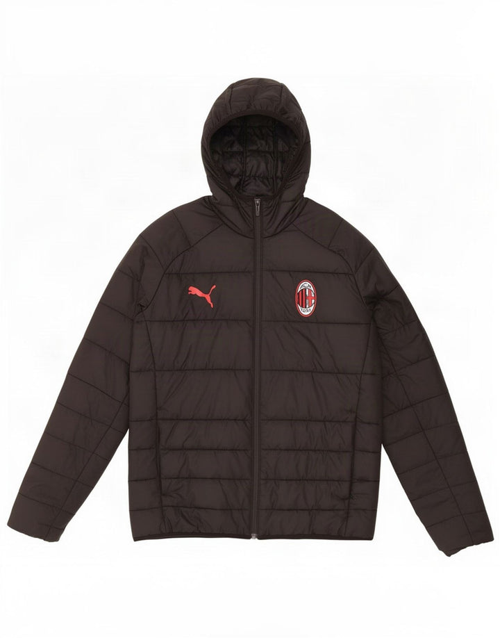 Puma Chłopięca wyściełana kurtka z kapturem AC Milan 13-14 lat Czarny Poliester