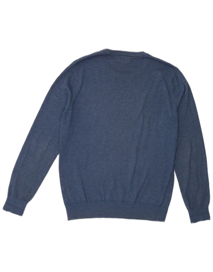 Męski sweter Calvin Klein z okrągłym dekoltem, średnioniebieski, bawełniany