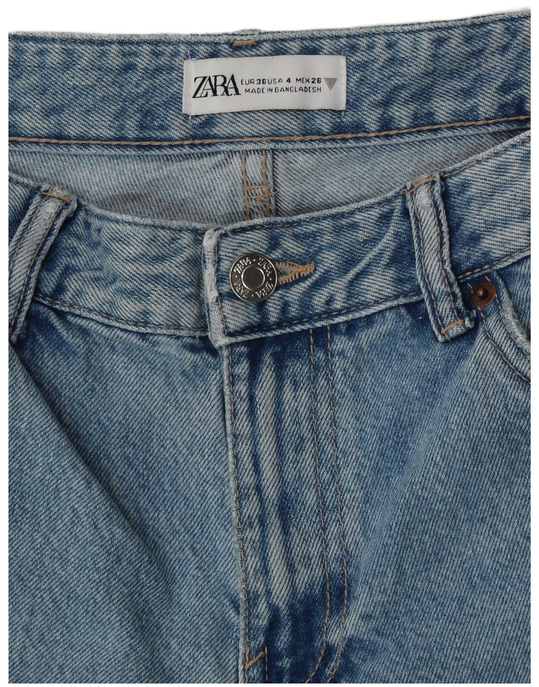 Damskie jeansy cargo ZARA rozkloszowane EU 36 XS W26 L32 niebieskie bawełniane