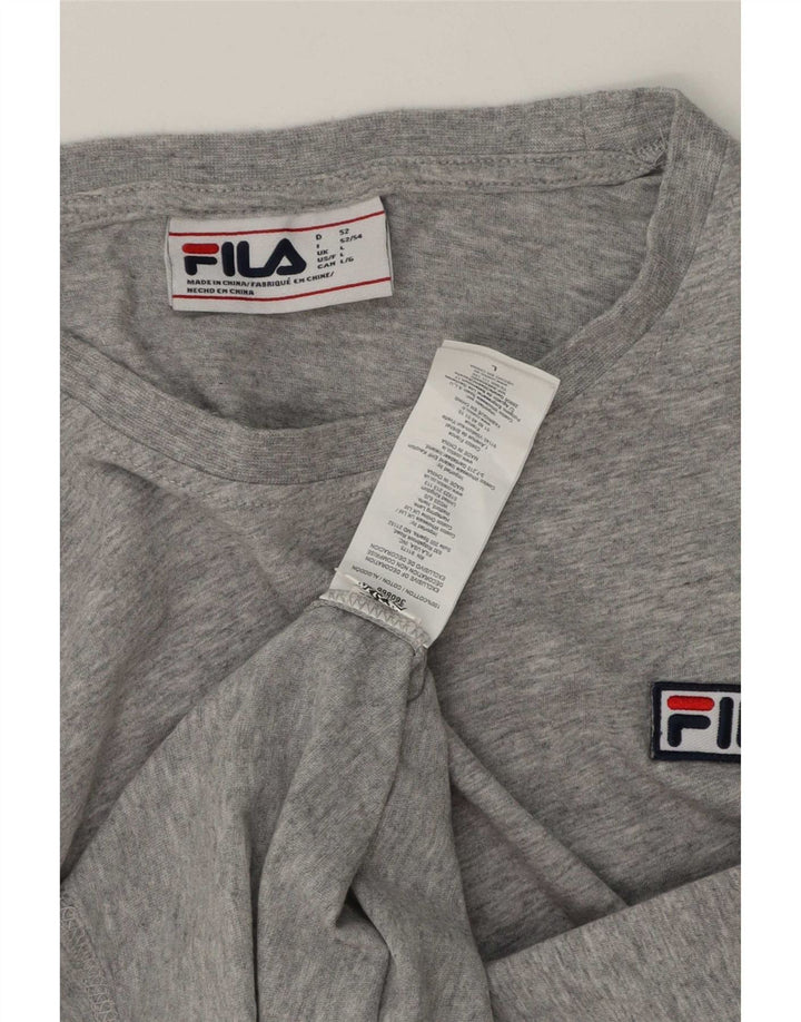 T-shirt męski Fila, duży, szary, z bawełny w plamki