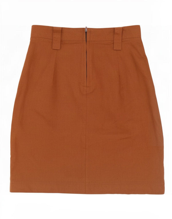 Vintage Womens Pencil Skirt IT 42 Medium W26 Brown Cotton