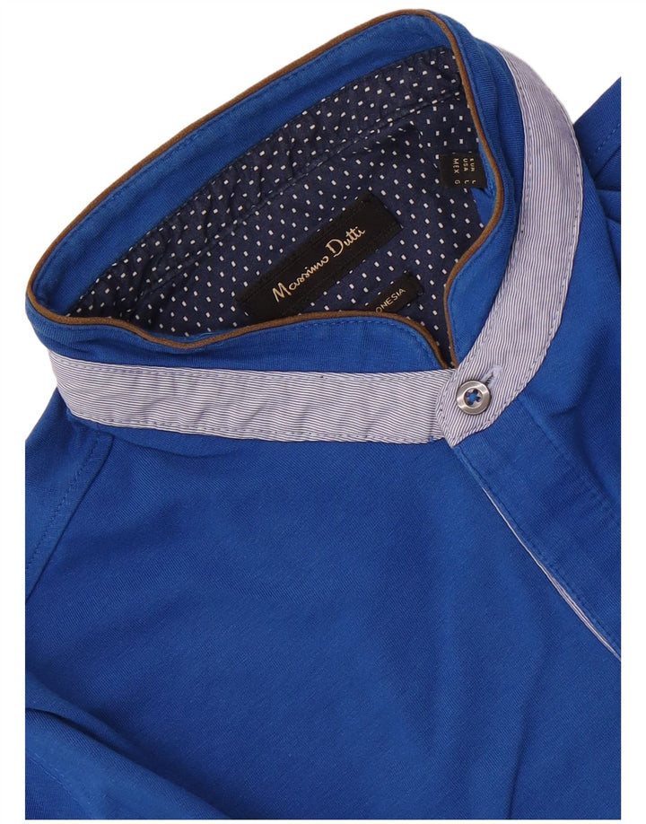 Męska koszulka polo Massimo Dutti, duża niebieska