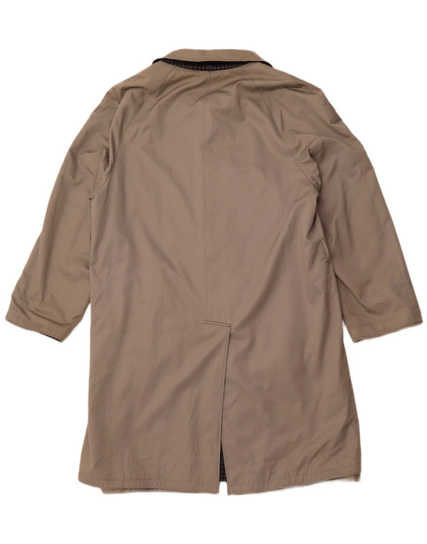 Dwustronny trencz męski DIOLEN UK 40, duży, szary, poliester w kratę