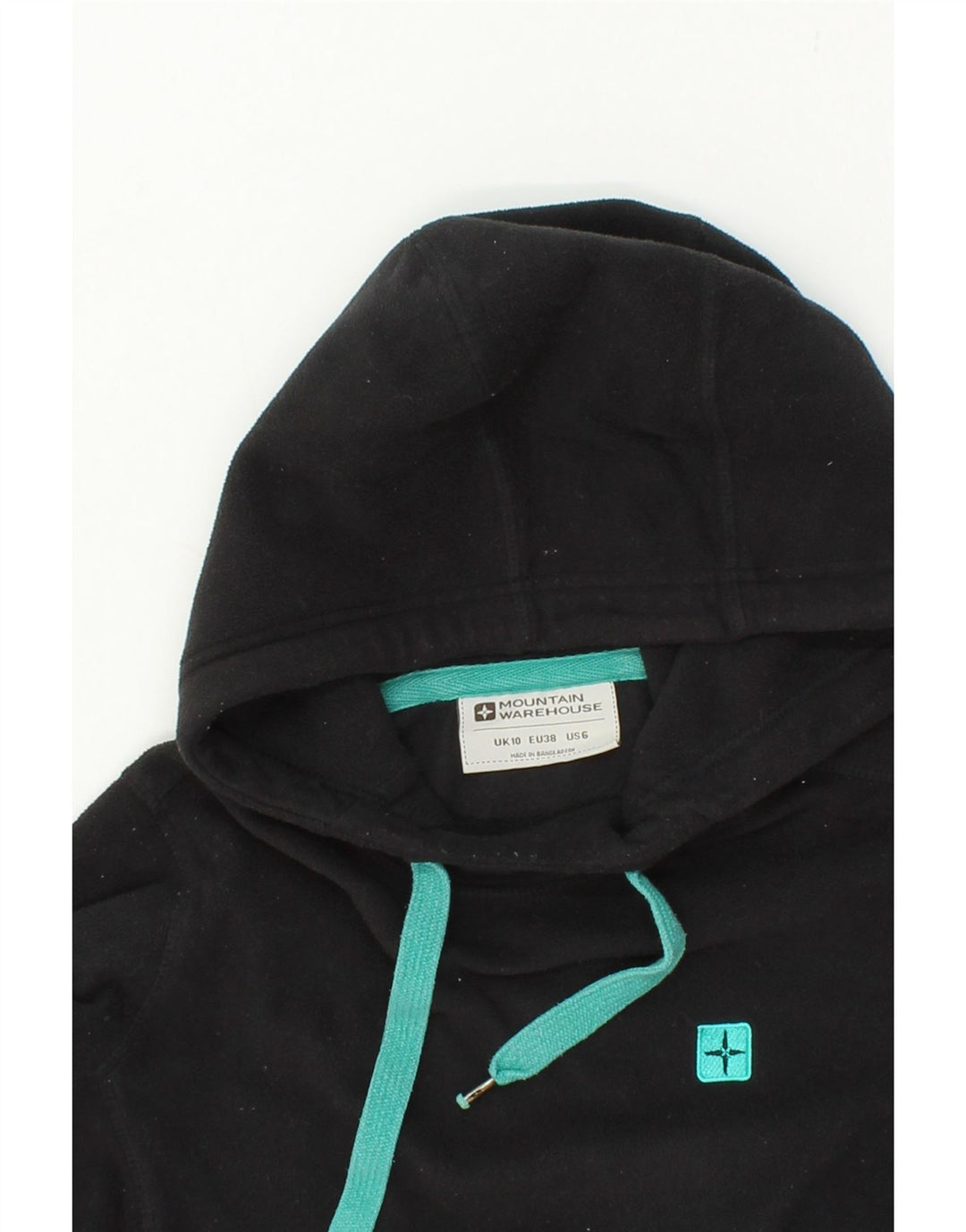 MOUNTAIN WAREHOUSE Womens Hooded Fleece Jumper UK 10 Small Black Polyester Vintage Mountain Warehouse and Second-Hand Mountain Warehouse from Messina Hembry 