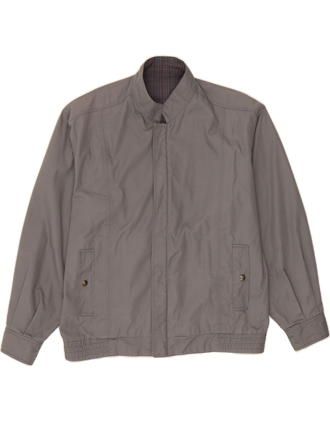 VINTAGE Mens Bomber Reversible Jacket UK 38 Medium Grey Polyester Vintage Vintage and Second-Hand Vintage from Messina Hembry 