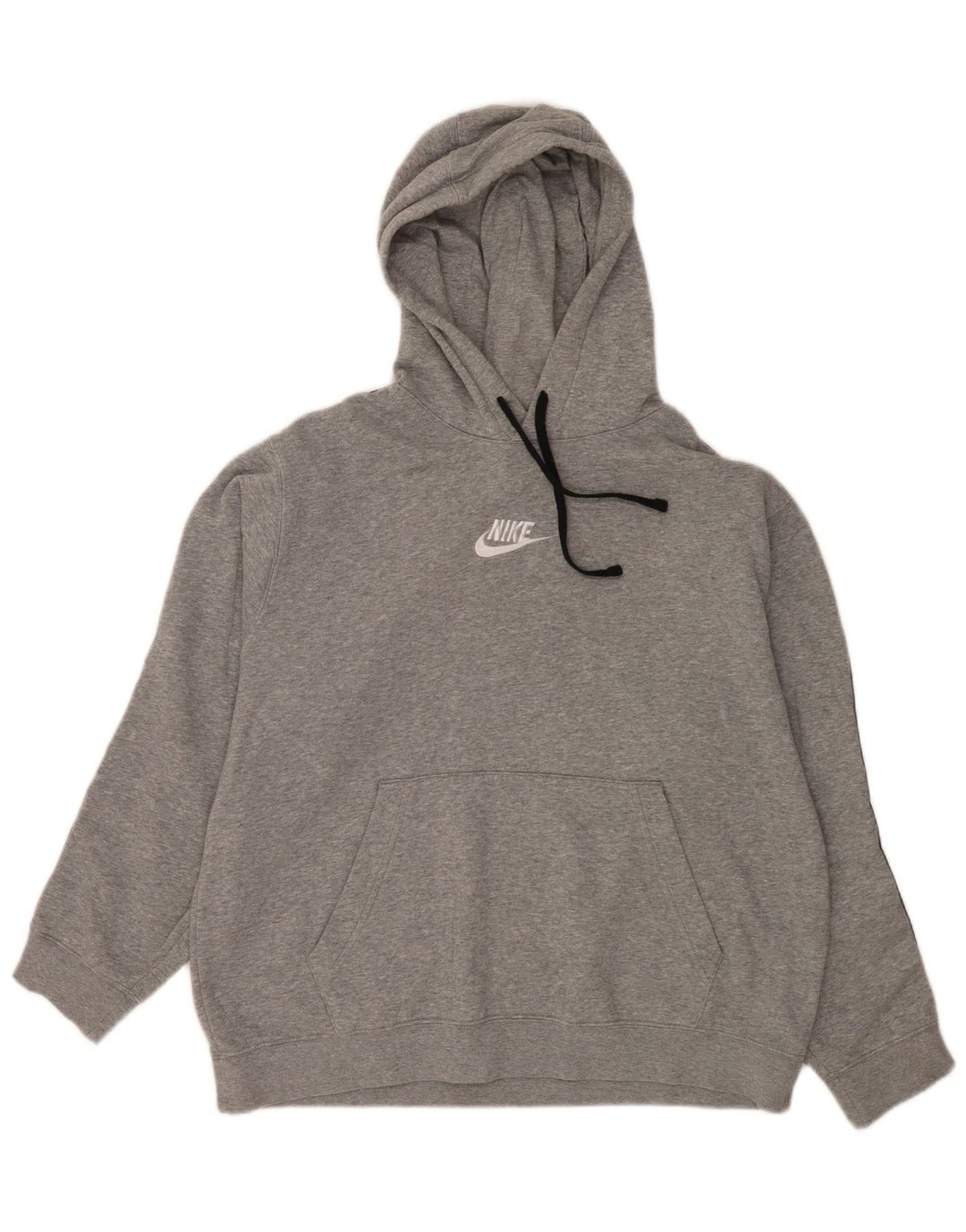Męski sweter z kapturem Nike, duży, szary, bawełniany z blokami kolorów