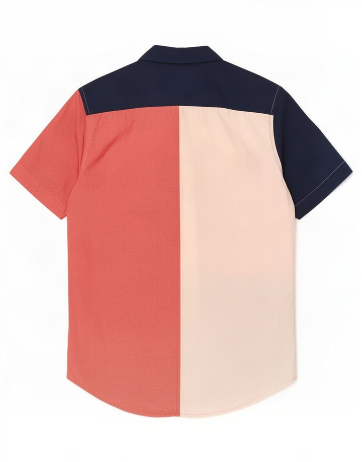 Męska koszula z krótkim rękawem Tommy Hilfiger, mała, wielokolorowa, z blokami kolorów