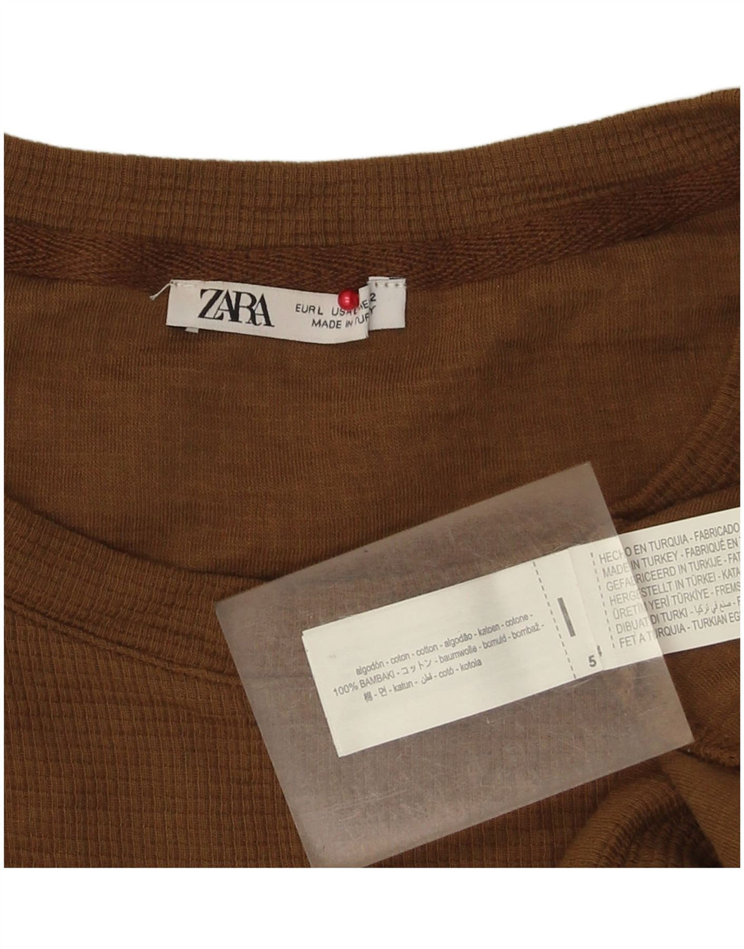 T-shirt męski Zara, duży, beżowy, bawełniany