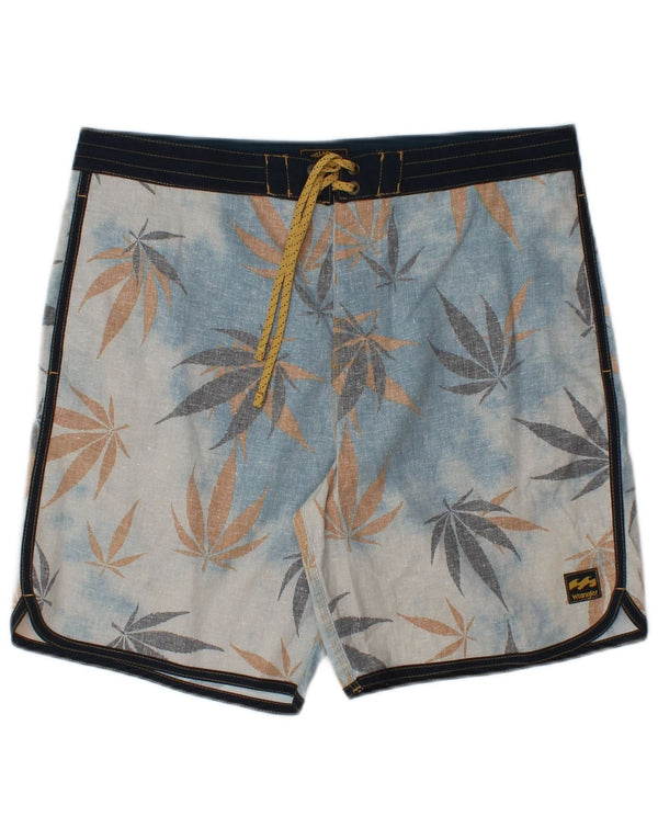 Męskie spodenki kąpielowe Wrangler w kolorze średnioniebieskim w kwiaty, konopie