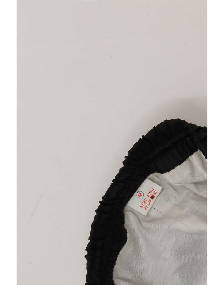 Męskie spodnie dresowe w stylu vintage Joggery, średnia czerń, poliamid z blokami kolorów