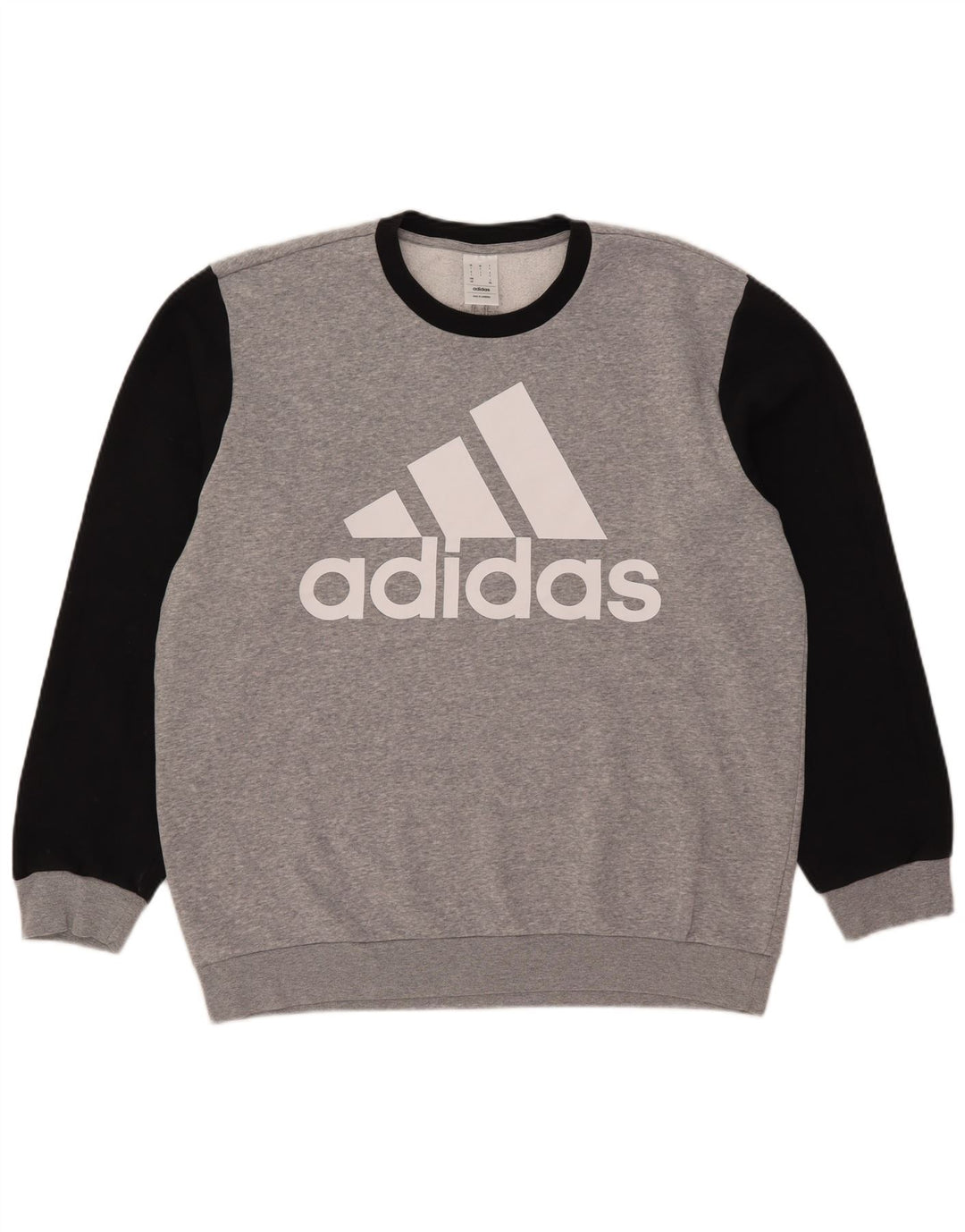 Męska bluza Adidas z grafiką, duża, szara, z blokami kolorów