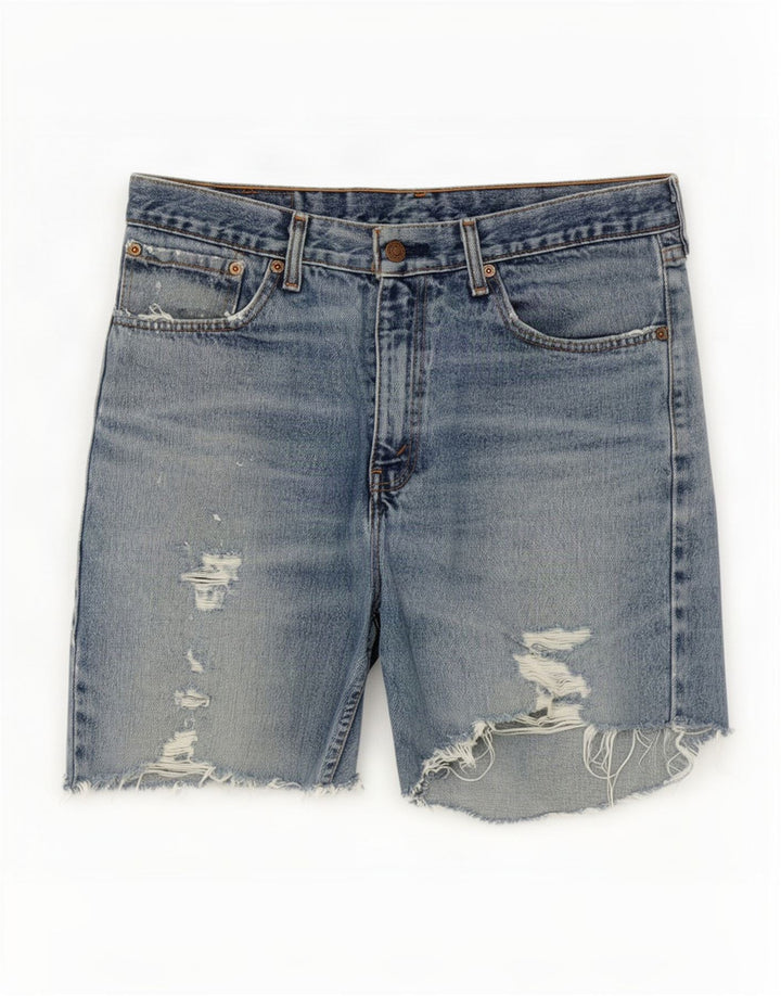Męskie spodenki jeansowe Levi's 751 w trudnej sytuacji W34, duże, niebieskie