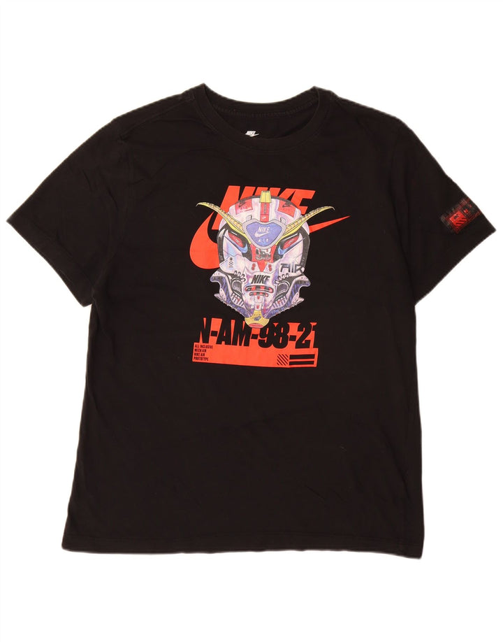 Męski T-shirt z grafiką Nike, duży, czarny, bawełniany