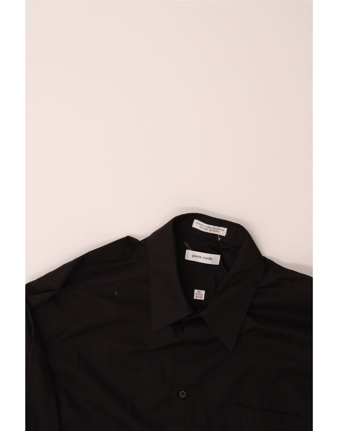 PIERRE CARDIN Mens Shirt Size 17 17 1/2 XL Black Polyester Vintage Pierre Cardin and Second-Hand Pierre Cardin from Messina Hembry 