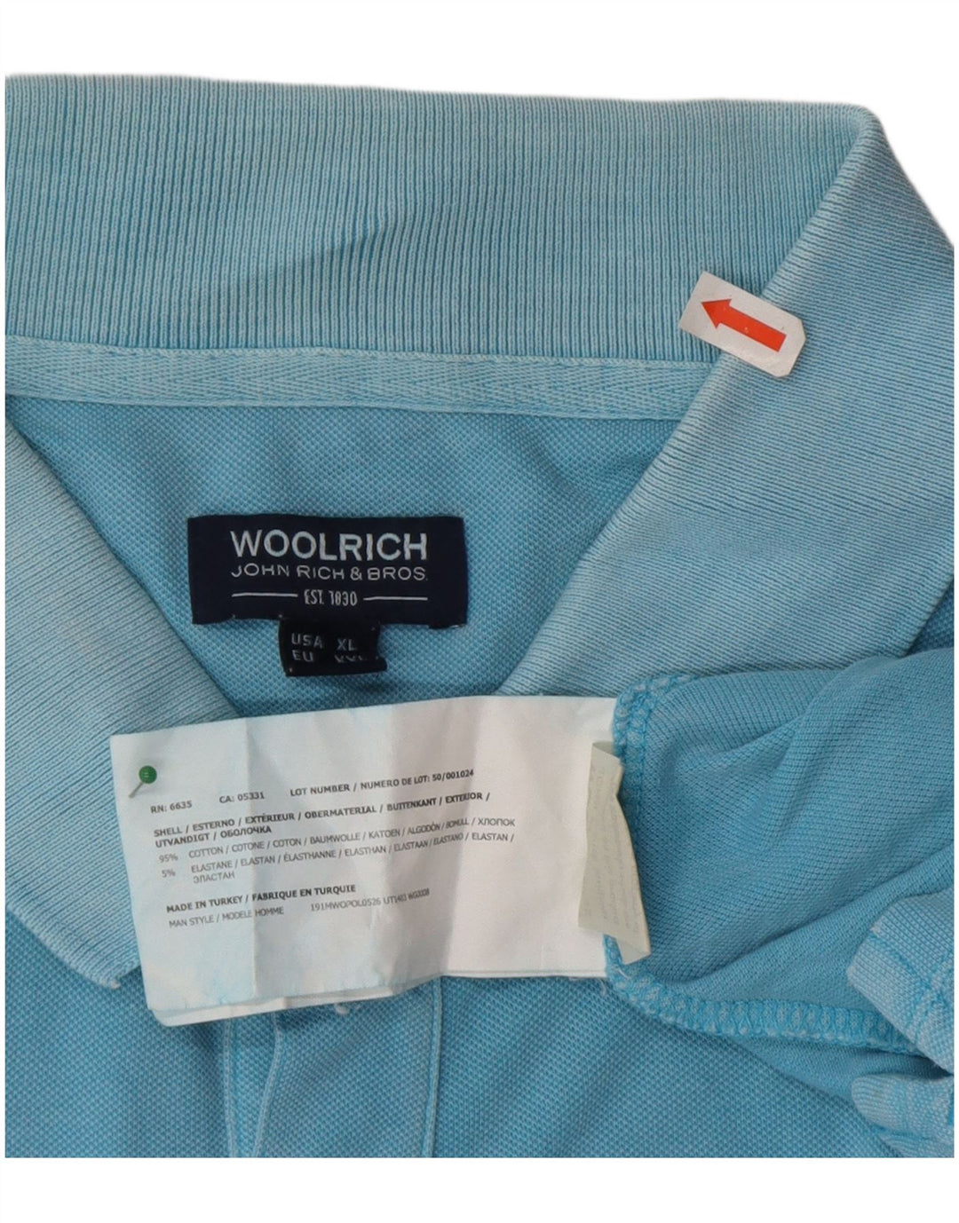 Męska koszulka polo Woolrich 2XL, niebieska, bawełniana