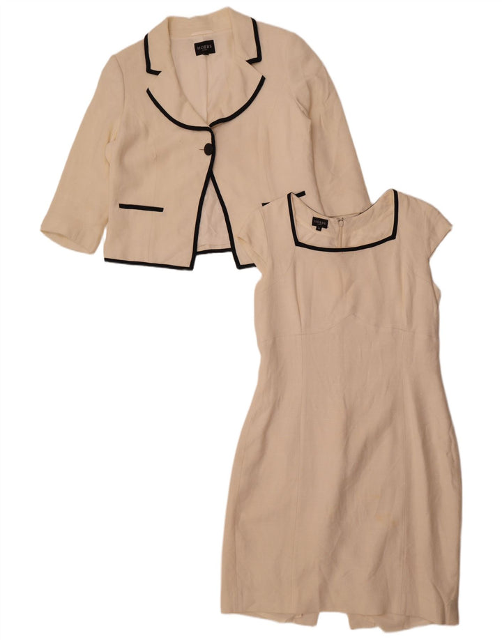 Damski zestaw 2-częściowy Hobbs z rękawem 3/4, UK 16, duży, biała wiskoza