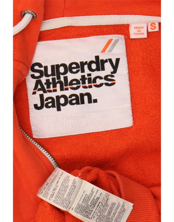 Męski sweter z kapturem i zamkiem Superdry, mały, pomarańczowy, bawełniany