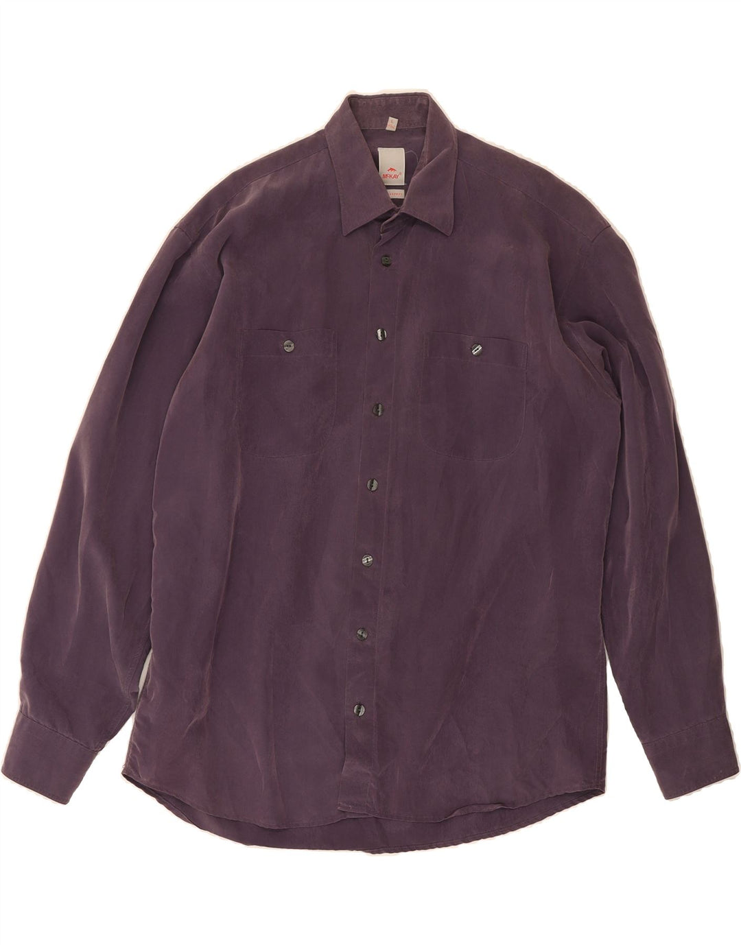 MCKAY Mens Shirt Size 41/42 Large Purple Viscose Vintage Mckay and Second-Hand Mckay from Messina Hembry 