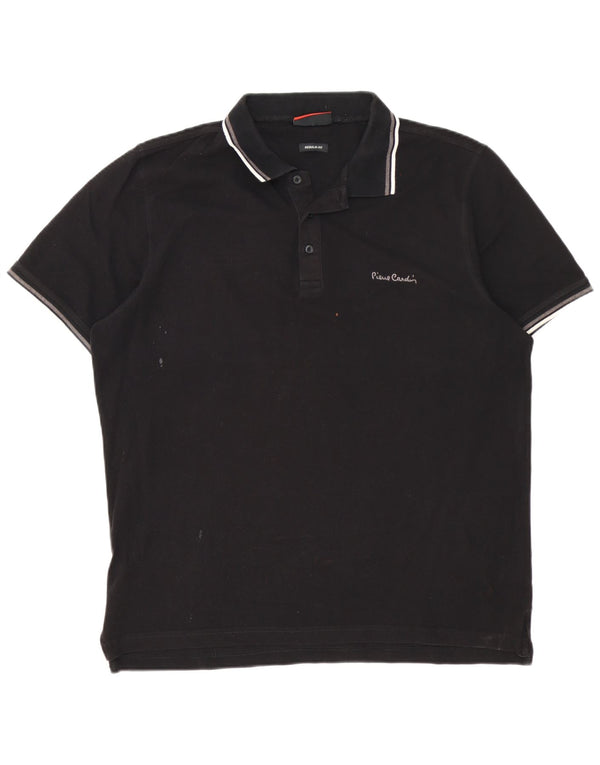 Męska koszulka polo Regular Pierre Cardin XL, czarna, bawełniana