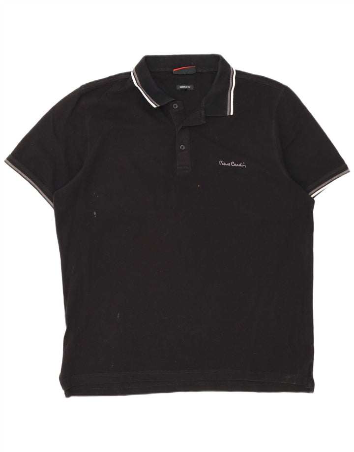 Męska koszulka polo Regular Pierre Cardin XL, czarna, bawełniana