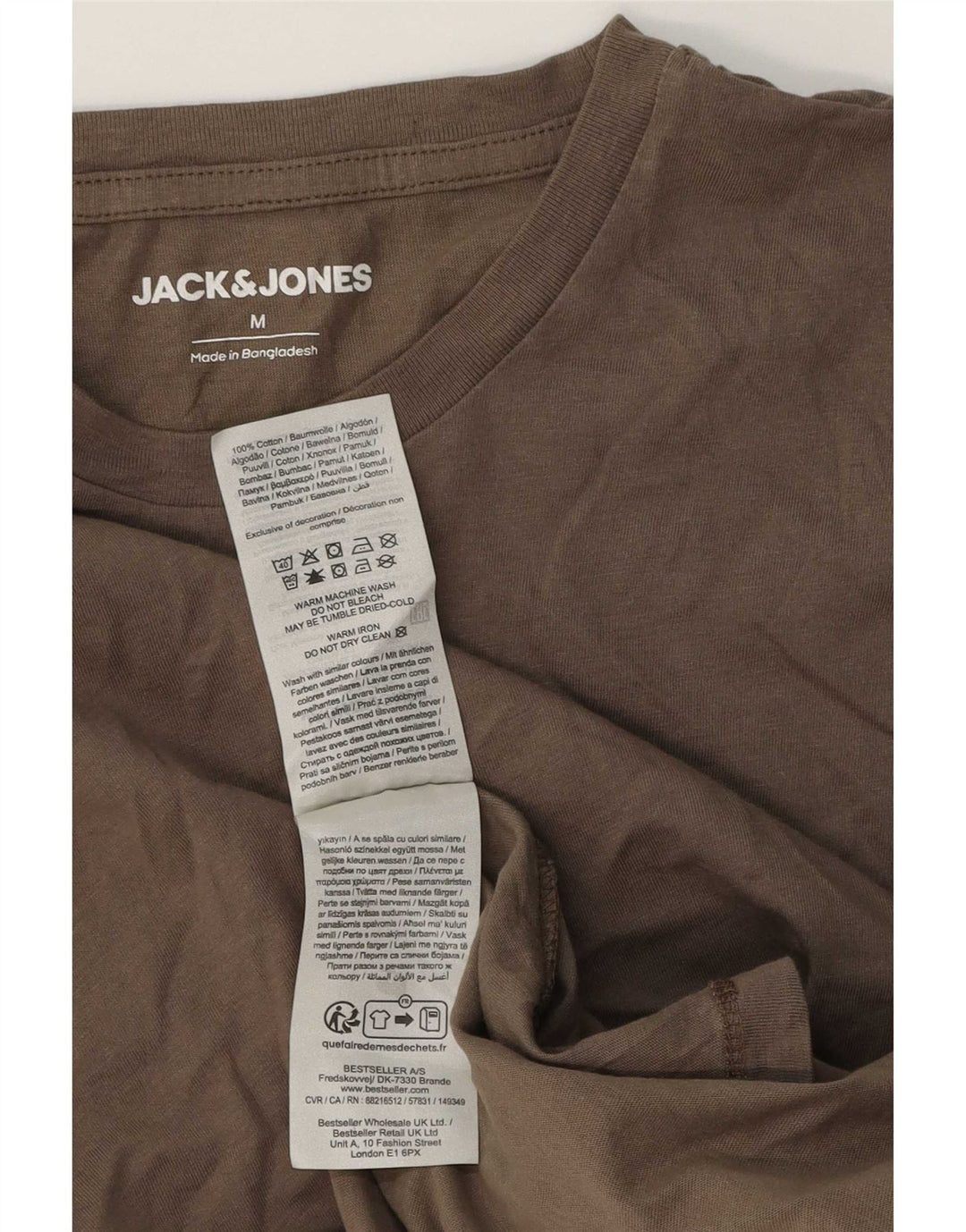 T-shirt męski Jack & Jones, bawełniany, średnio brązowy