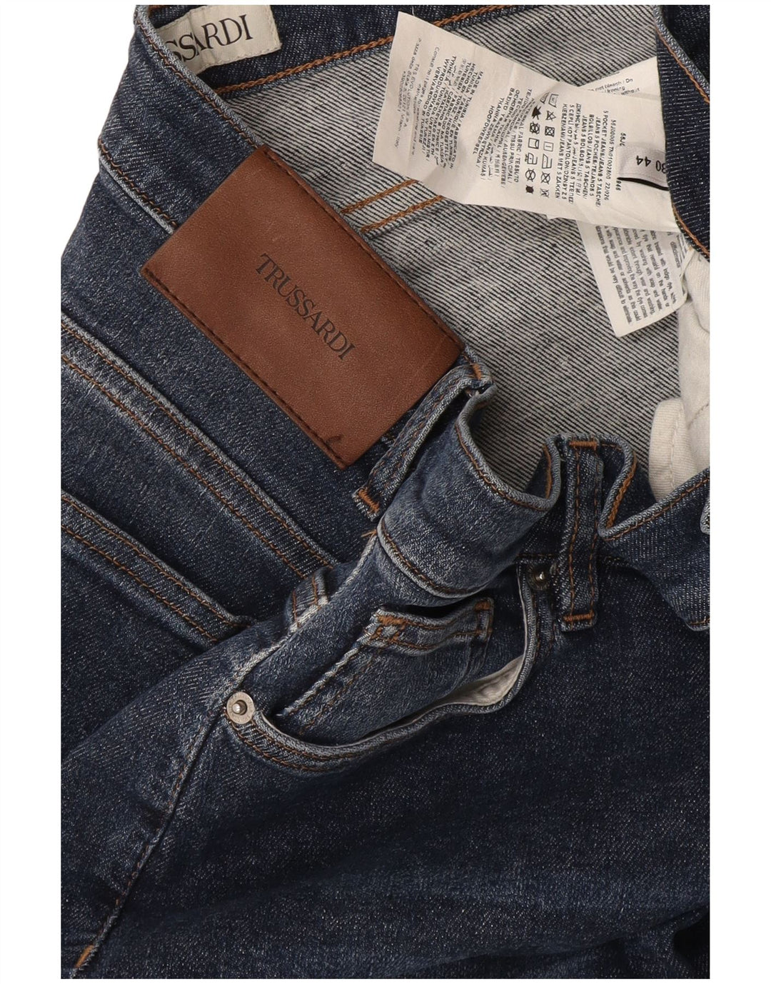Damskie jeansy Trussardi IT 44 Medium W30 L32 Granatowa bawełna