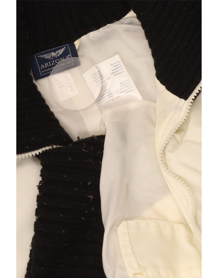 Damska ocieplana kurtka ARIZONA UK 14, duża, złamana biel, poliamid w blokach kolorów