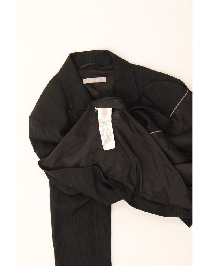 STEFANEL Womens 1 Button Blazer Jacket IT 42 Medium Black Pinstripe Vintage Stefanel and Second-Hand Stefanel from Messina Hembry 