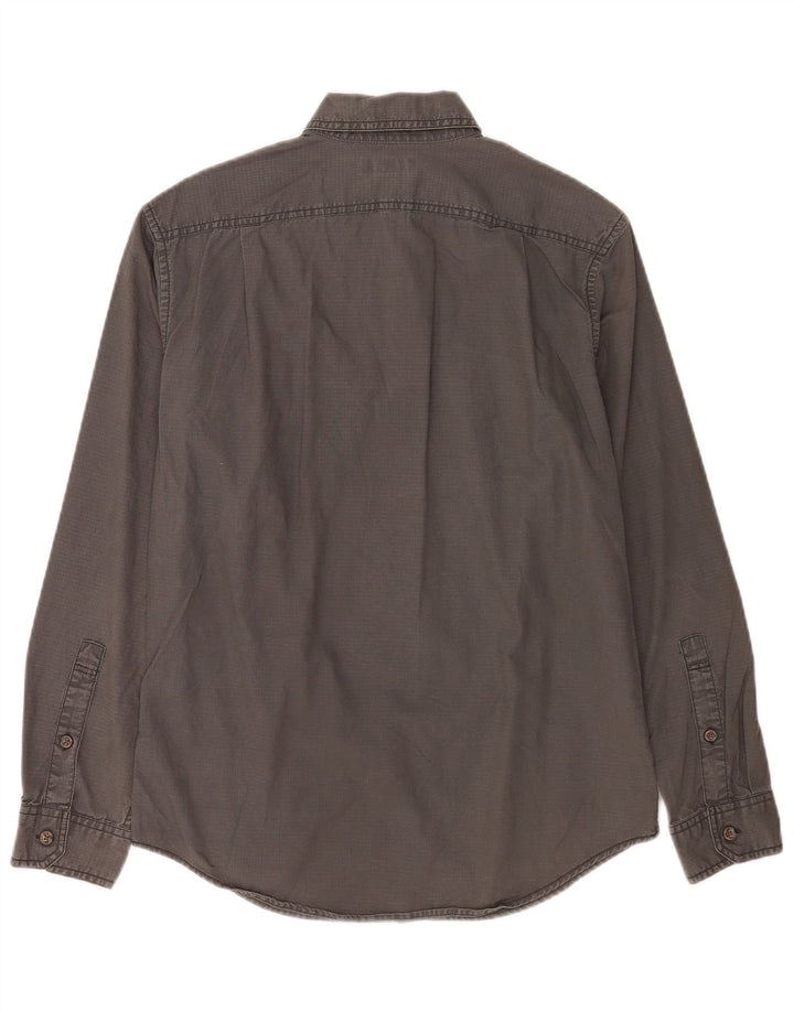 Męska koszula o klasycznym kroju Eddie Bauer, mała, szara, bawełniana