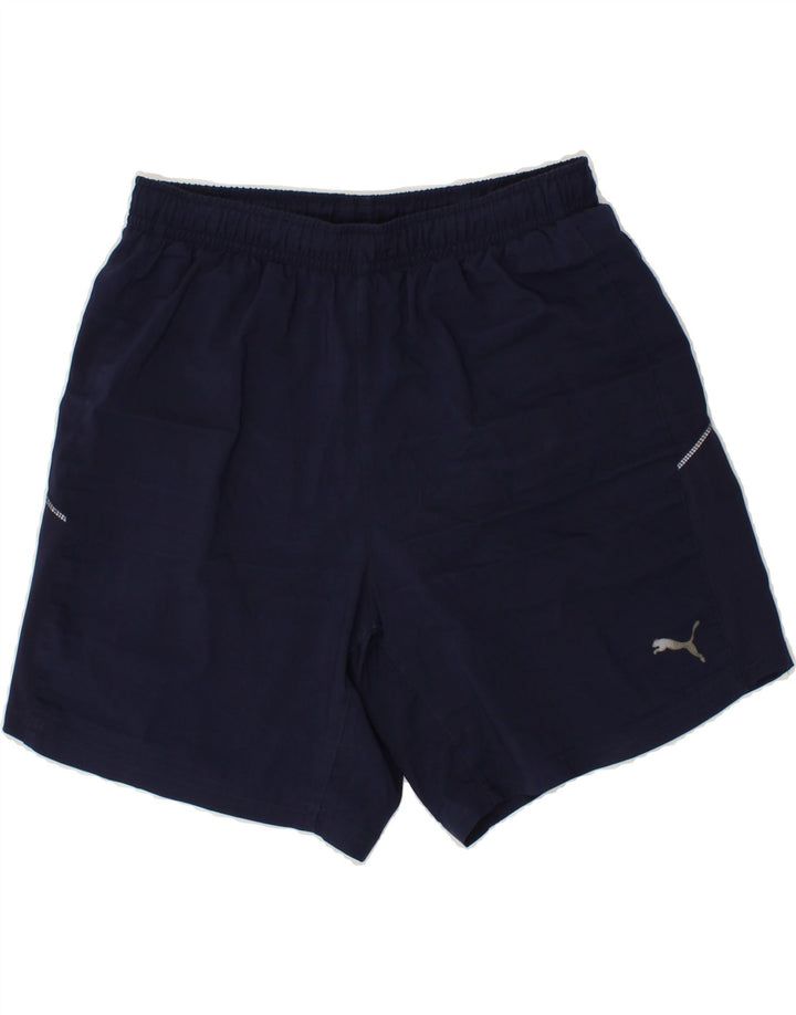 PUMA Mens Sport Shorts Small Navy Blue Polyester Vintage Puma and Second-Hand Puma from Messina Hembry 