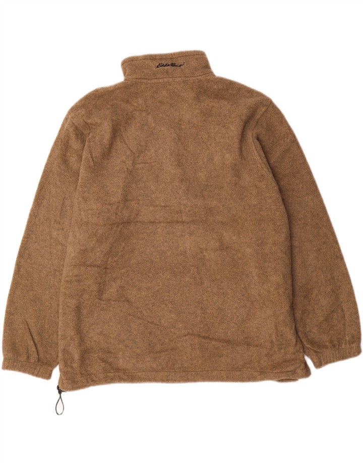 EDDIE BAUER Męski sweter polarowy XL z zamkiem błyskawicznym, brązowy, poliester