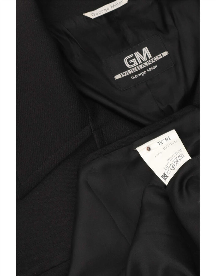 Męska marynarka zapinana na 4 guziki GEORGE MILLER UK 42 XL, czarny poliester