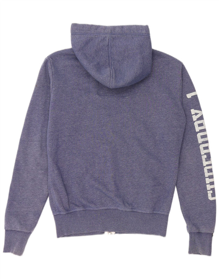 SUPERDRY Męski sweter z kapturem i zamkiem błyskawicznym, mały, niebieski, bawełniany