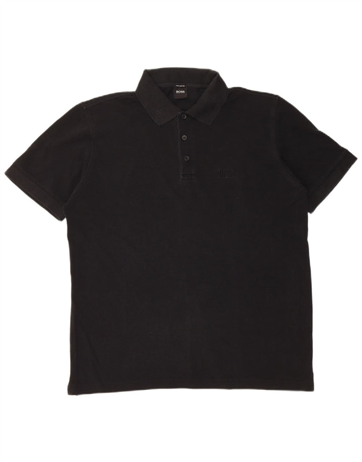 Męska koszulka polo Hugo Boss, duża, czarna, bawełniana