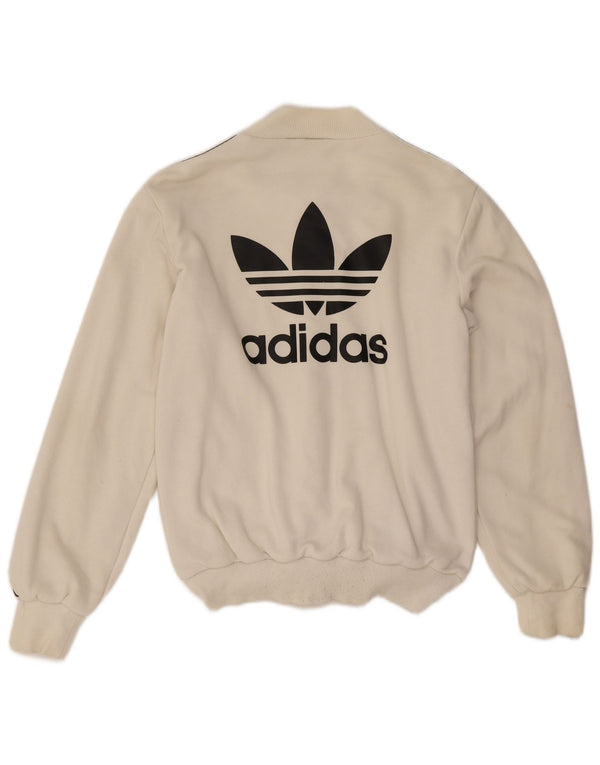 Adidas Womens Oversized Tracksuit Top Jacket UK 6 XS White Cotton