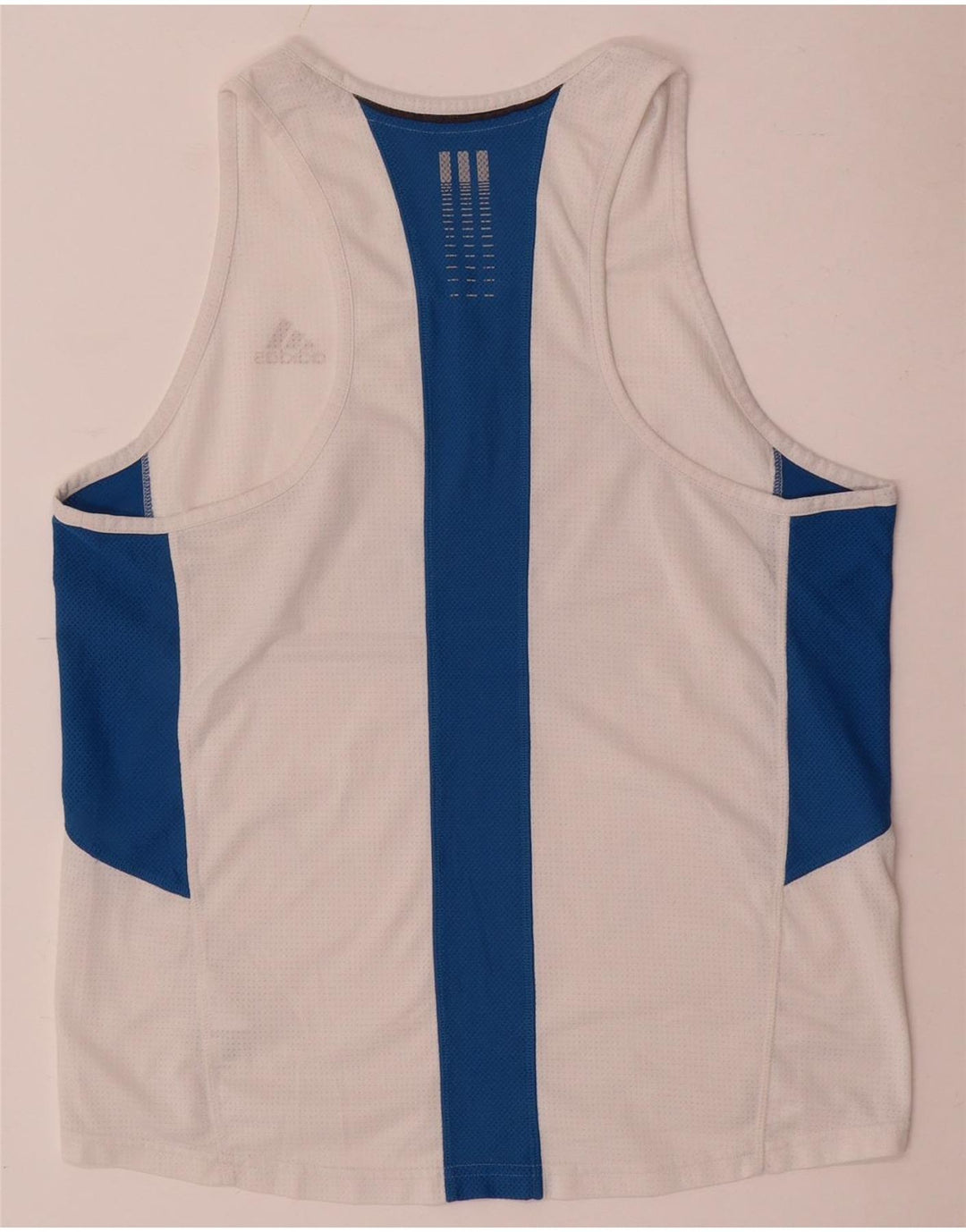Adidas Męska kamizelka Climacool Top, duża, biała, poliestrowa z blokami kolorów