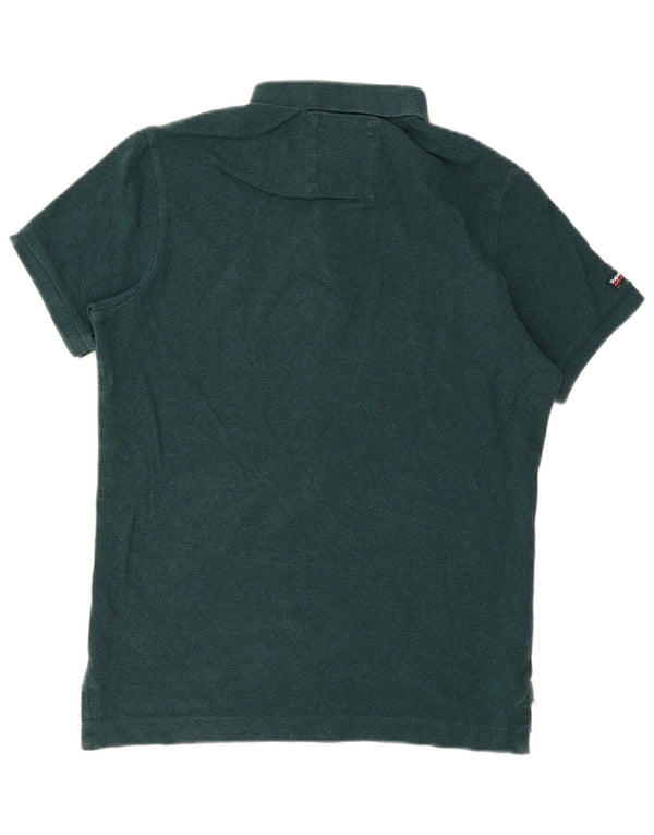 Męska koszulka polo Superdry, duża, zielona, bawełniana