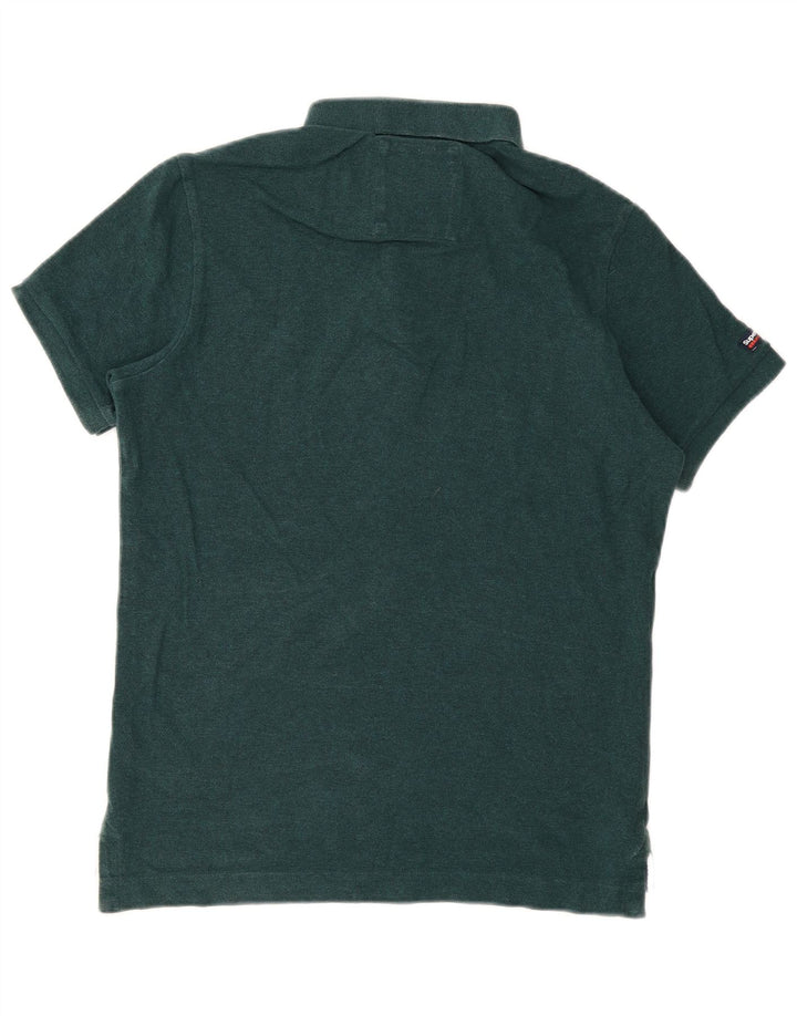 Męska koszulka polo Superdry, duża, zielona, bawełniana