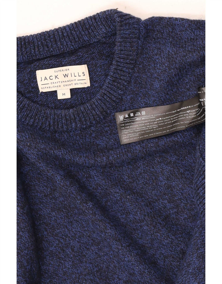 Męski sweter z okrągłym dekoltem Jack Wills, średni granatowy nakrapiany
