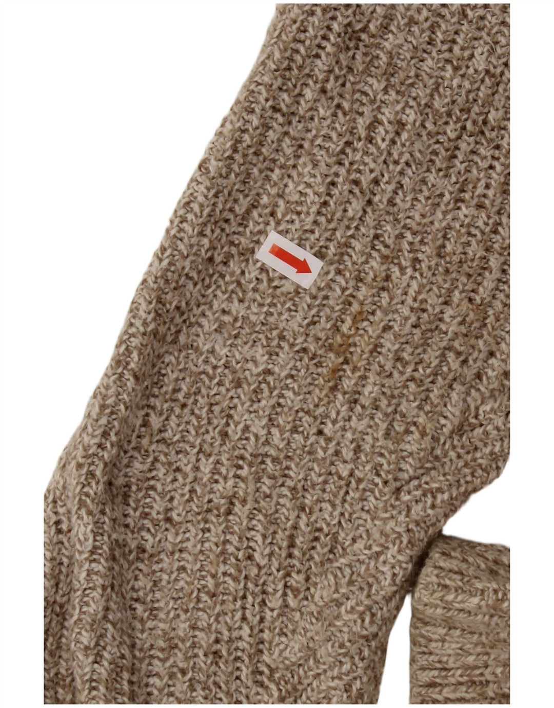 Męski sweter oversize EDDIE BAUER zapinany pod szyją XL, beżowy, nakrapiany