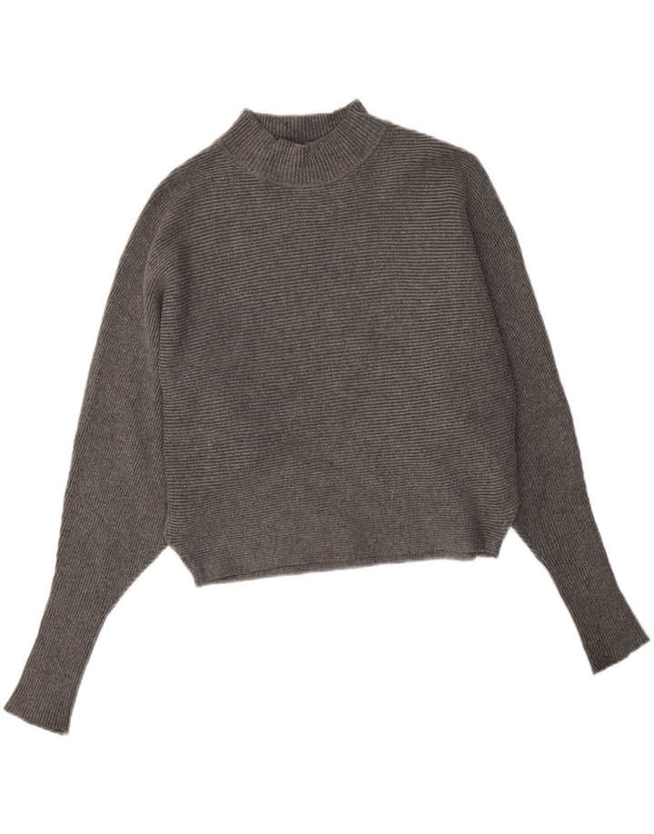 Damski sweter Zara Crop Oversize z golfem UK 10 Small Grey