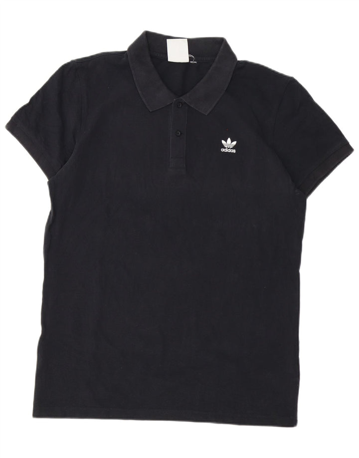 Męska koszulka polo Adidas, średnia czarna, bawełniana