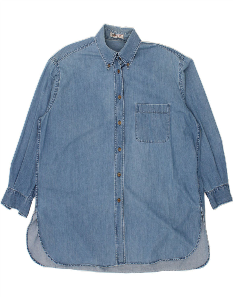 DAKS Womens Long Sleeve Denim Dress UK 12 Medium Blue Cotton Vintage DAKS and Second-Hand DAKS from Messina Hembry 