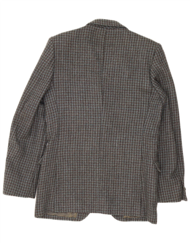 Vintage męska marynarka zapinana na 2 guziki IT 46 Small Grey Houndstooth