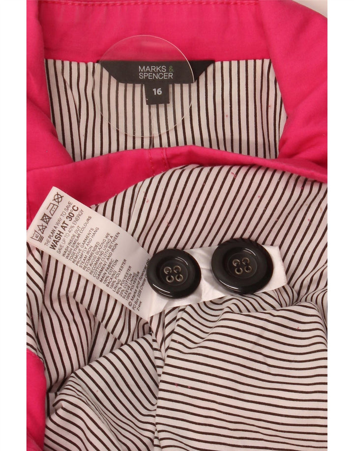 Marks & Spencer Damski płaszcz groszkowy UK 16, duży, różowy, bawełniany