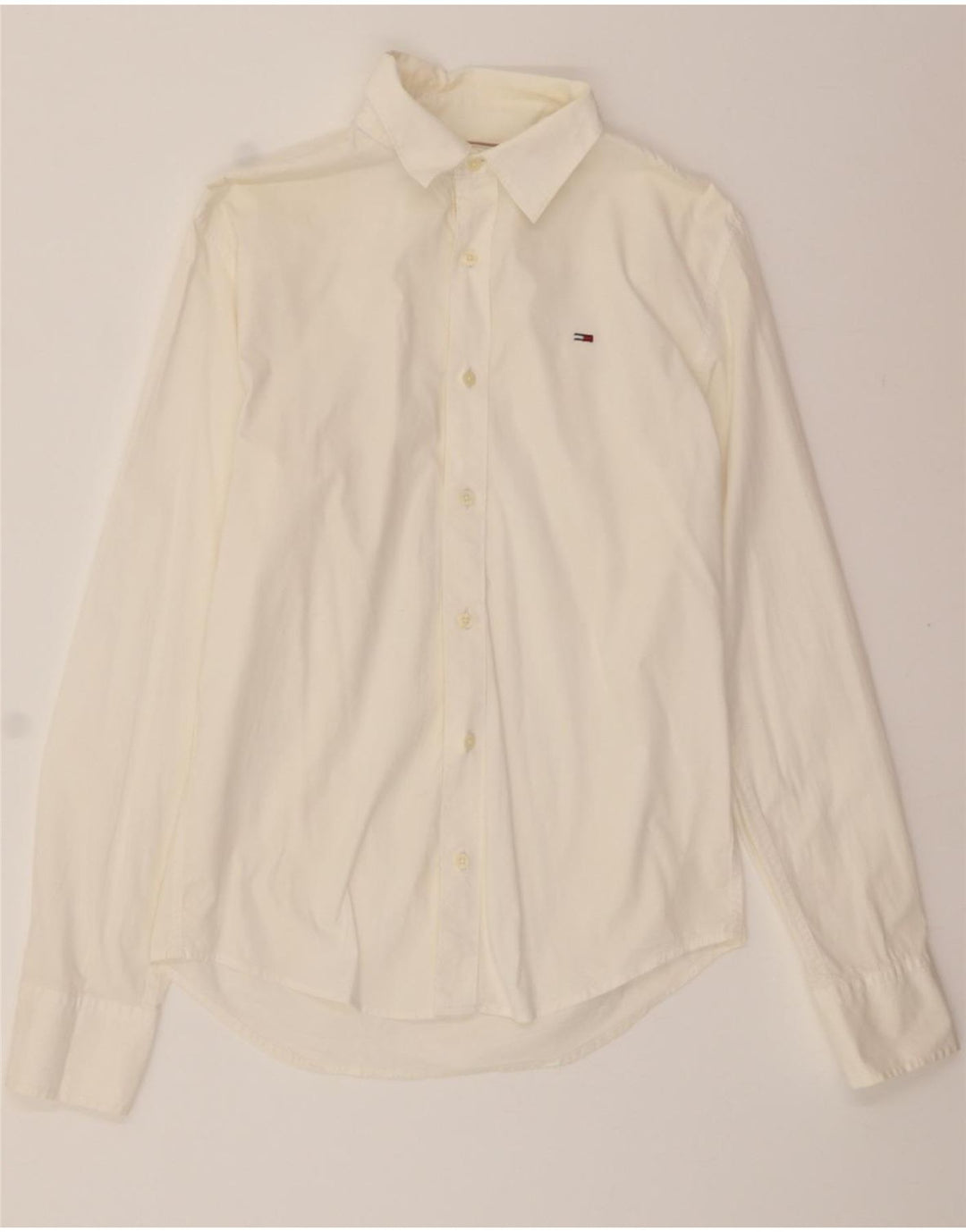 TOMMY HILFIGER Mens Shirt Medium White Vintage Tommy Hilfiger and Second-Hand Tommy Hilfiger from Messina Hembry 