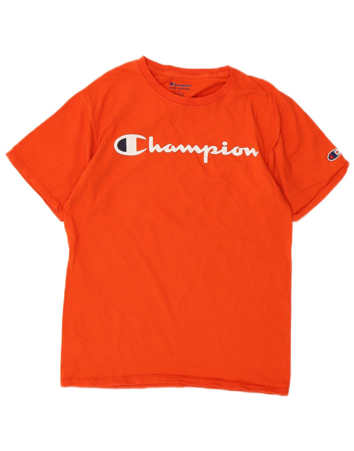 CHAMPION Mens Graphic T-Shirt Top Small Orange